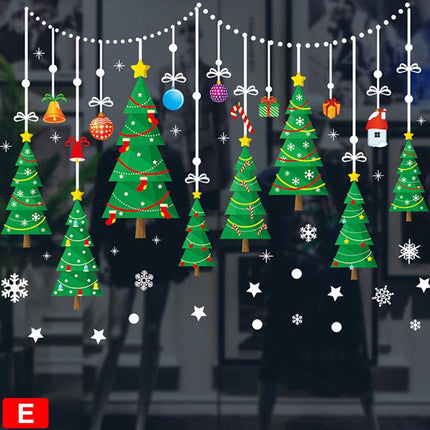 Christmas Santa Removable Window Stickers Festival Art Decal Wall Shop Home Xmas