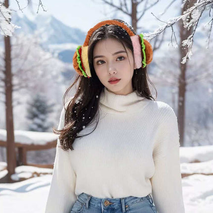 Burger Ear Muffs Piggy Bank for Adults Funny Hamburger Warmer