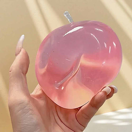 Pink Apple Squeeze Toy Soft Stress Relief Ball Sensory Fidget Office Desk Toy