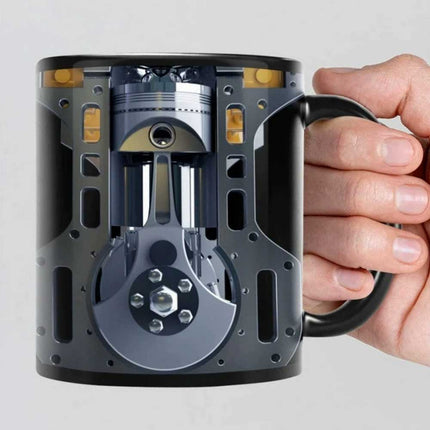 Mechanic Engine Ceramic Coffee Mug 350ml, Engine Block Shape Tea Cup