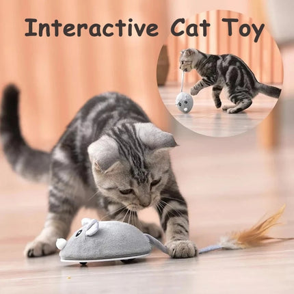 Smart Robotic Mouse Cat Toys Interactive Teaser Automatic Moving Rechargeable