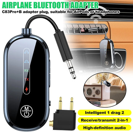 Airplane Wireless Bluetooth Transmitter Audio Adapter for AirPods & Headphones