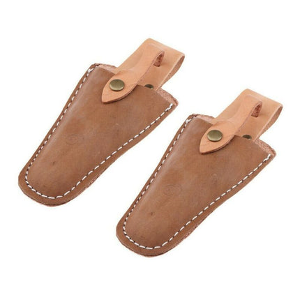 2PCS Sheath Brown PU Leather Pouch for Garden Tool Scissors