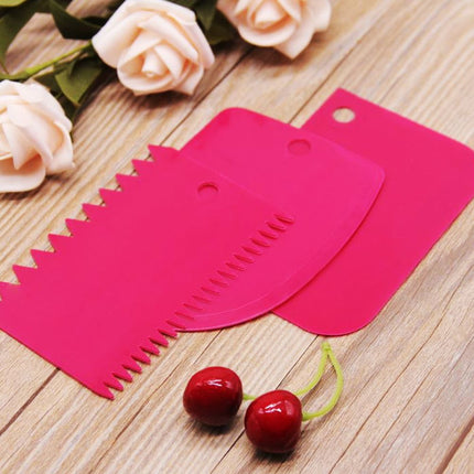 3-Piece Silicone & Plastic Spatula Set for Baking & Cake Decorating