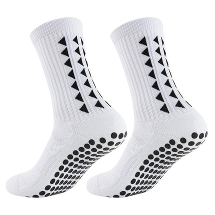 4-Pairs White Sports Grip Socks - Football & Rugby Anti-Slip Socks