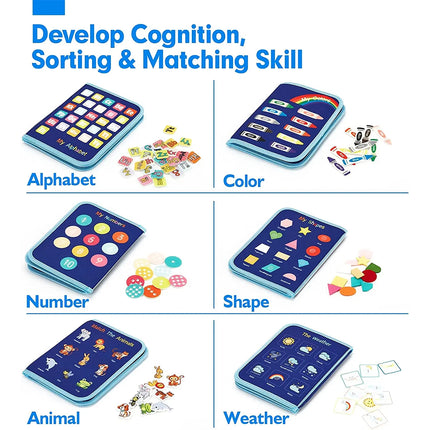 Blue Montessori Busy Board Intelligence Learning Toy Sensory Board Toy