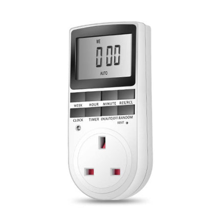 Electronic Digital Timer Socket, 7 Day Programmable Switch for Home Appliances, 12/24 Hour Digital Timer Plug with