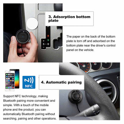 Bluetooth Handsfree Car Kit Bluetooth Music Audio Receiver Wireless NFC AUX