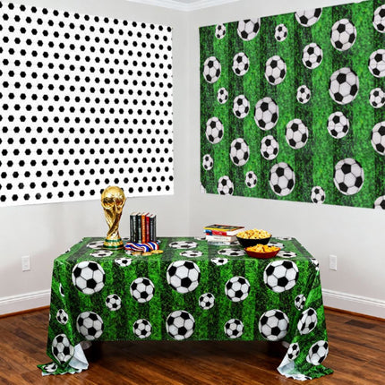2 Pack Football Themed PE Tablecloth, Disposable Waterproof Table Cover for Sports Party Decoration