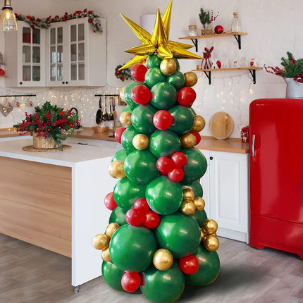 93X Merry Christmas Balloon Garland Arch Set - Latex Decor for Festive Xmas Party