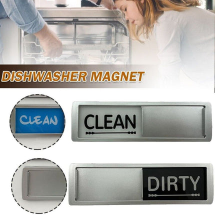 Clean Dirty Dishwasher Magnet Indicator Sign Non-Scratch Simple Sliding Kitchen