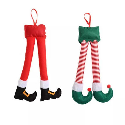 Christmas Auto Truck Santa Elf Legs Car Hanging Decor Stuffed Xmas Ornaments