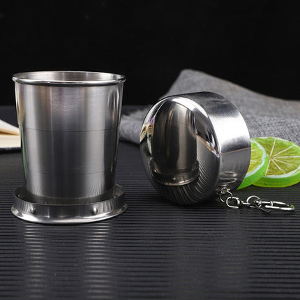 Folding 304 Stainless Steel Telescopic Drinking Cup for Camping Hiking