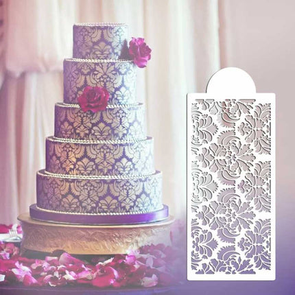 2x Side Fondant Damask Decor Lace Baking Tool Mould Flower Border Cake Stencil