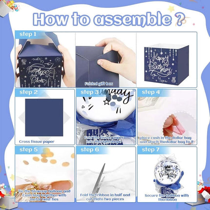 Money Pull Box,Funny Pull Money Balloon Gift Box Happy Birthday Surprise Set