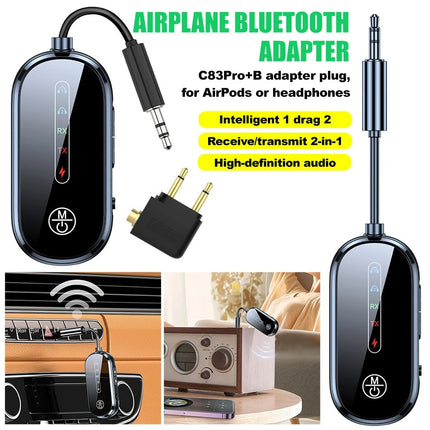 Airplane Wireless Bluetooth Transmitter Audio Adapter for AirPods & Headphones