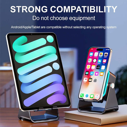 5-in-1 Wireless Induction Bluetooth Audio Speaker with Integrated Phone Stand