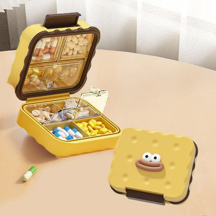 Cute 7-Compartment Pill Box Waterproof, Damp-Proof Mini Travel Pill Case