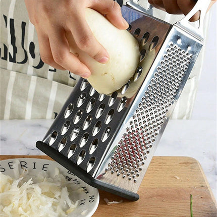 4 Sided Box Cheese Grater Stainless Steel 8 Inch Kitchen Vegetable Slicer Cutter