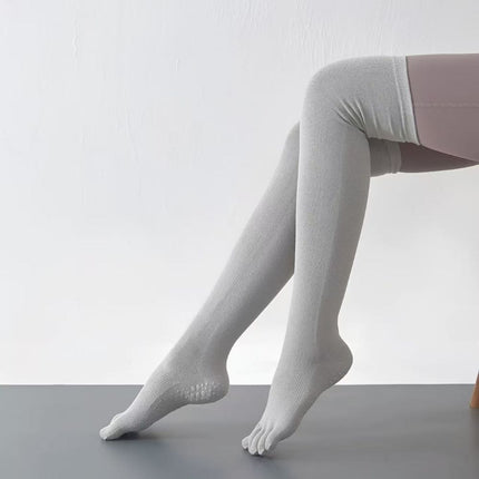 Women's Long Toe Split Non-Slip Yoga Socks for Fitness & Pilates