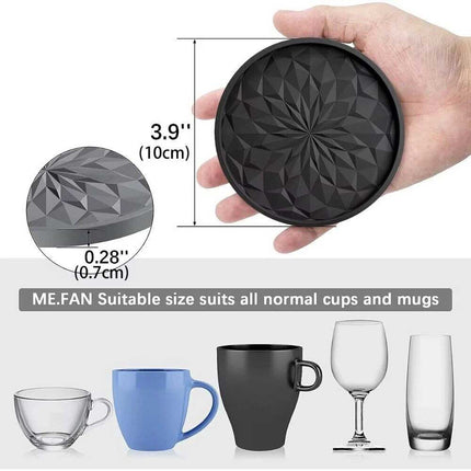 6-Piece Silicone Coaster Set: Non-Slip Heat-Resistant Cup Mats for Drinks & Glasses