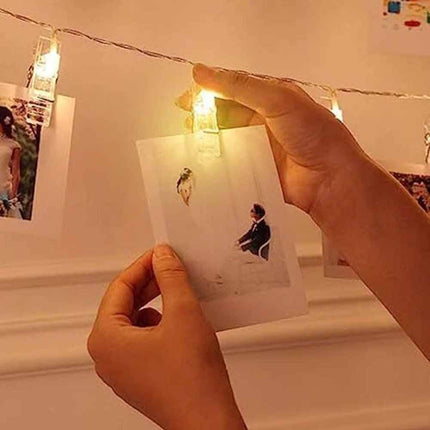 6M Battery Powered LED Photo Clip String Lights, 40 Clips Picture Hanging Lights for Photo Wall Decor