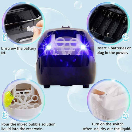 Bubbles Electric Bubble Machine USB Automatic Bubble Blower Wedding Party Xmas