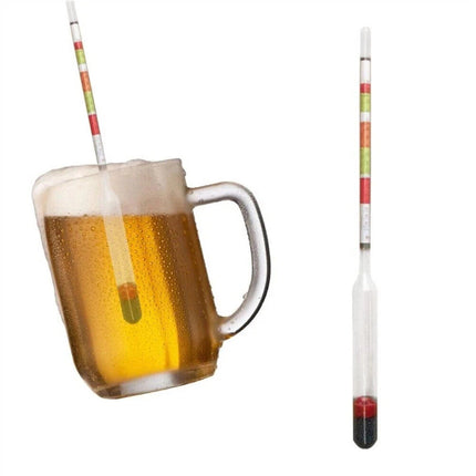 One Set Triple Scale Alcohol Hydrometer and Test Jar for Home Brew Wine