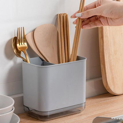 2-Pack Multi-Function Kitchen Utensil Holder Spoon/Fork Storage Rack with Drainage