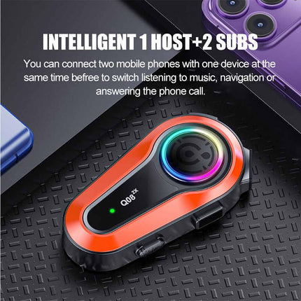 Bluetooth 5.0 1000M Motorcycle Helmet Intercom Headset Motorbike Interphone