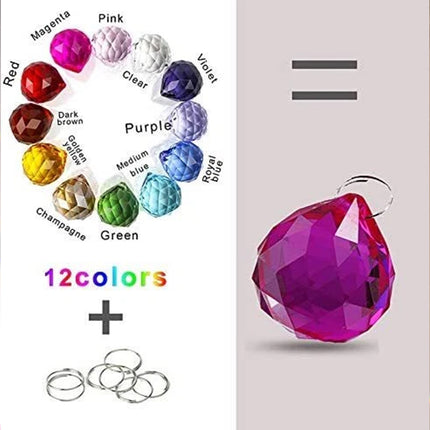 12X 20MM Crystal Sun Catcher Prism Pendant Suncatcher Rainbow Maker Window Hanging
