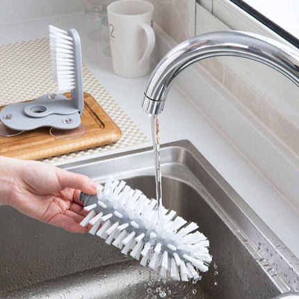 2 In 1 Cup Scrubber Glass Cleaner Bottles Brush Kitchen Gadgets wit Suction Cup