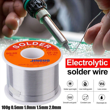 100g 0.5/1/1.5/2mm  Tin Lead Rosin Core 2% Flux Solder Soldering Wire 60/40 Reel