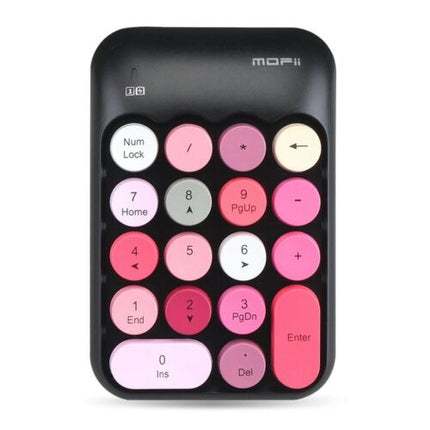 18 Keys Portable Wireless Numeric Keypad, Retro Round Keycap Number Pad