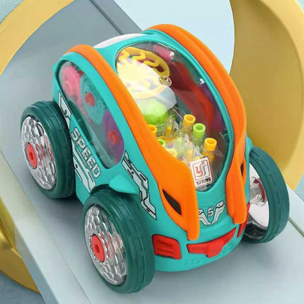Speedlite Dynamic Gear Powered Car with Led Lights Light Up Toy Kids Xmas Gift