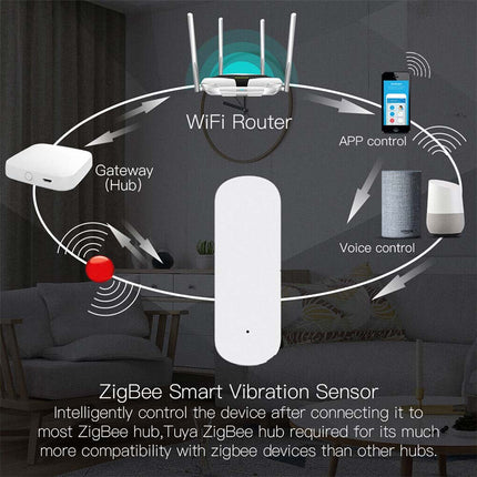 Zigbee Tuya Smart Home Door Window Vibration Sensor APP Detection Alarm Sensor