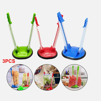 3x Baggy Rack Holder For Food Prep Bag Freezer Bag Ziplock Bag Holder Stand