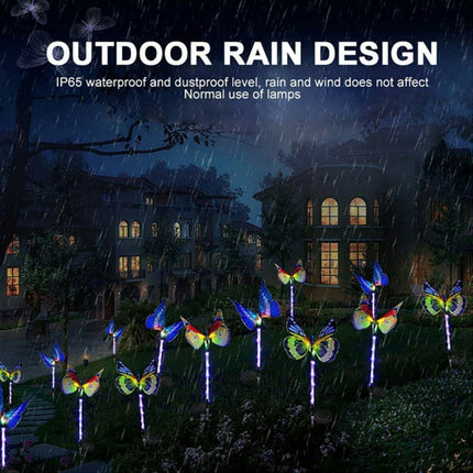 3PCS Solar Powered LED Light Butterfly Outdoor Garden Lawn Stake Lamp Waterproof