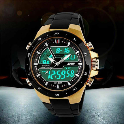 Chronograph Men Sport Wrist Watch Digital Big Dial Date Analog Military