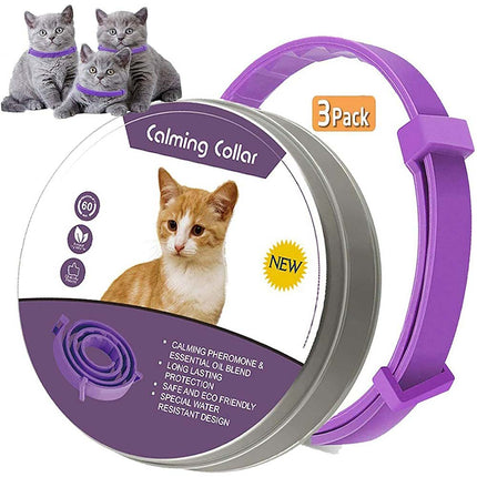 3X Calming Collar 38CM for Cat Natural Lavender Pheromone Cat Calming Collars US