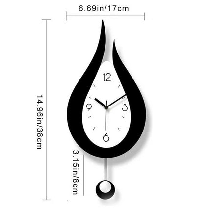 Waterdrop Silent Wall Clock Modern Pendulum Acrylic Wall Hanging Silent Clock