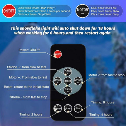 Outdoor LED Christmas Laser Projector – Snowflake Lamp, New Xmas Party Decoration