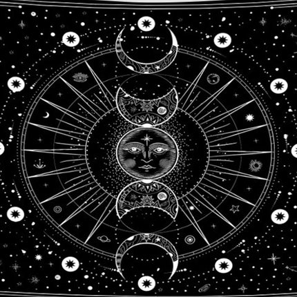 Tapestry for Bedroom Aesthetic, Sun Moon Star Large Astrology Wall Hanging 1.5*2m