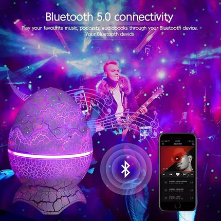 Dinosaur Egg Galaxy Star Projector Starry Light with Wireless Music Player