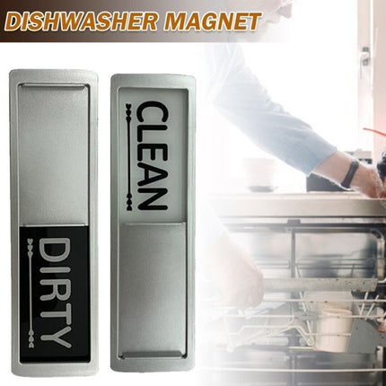 Clean Dirty Dishwasher Magnet Indicator Sign Non-Scratch Simple Sliding Kitchen