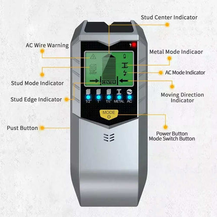 5 IN 1 Electric Detector Wall Wood Metal Sensor Wire Stud Finder Cable Scanner