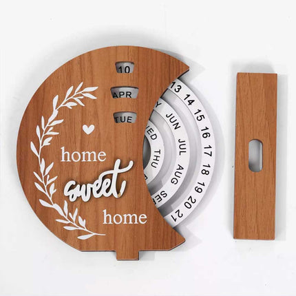 Creative Desk Calendar Manual Rotatable Calendar Wooden Desk Calendar Reusable