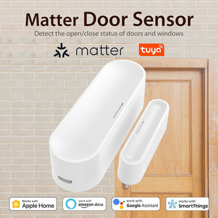 Smart Door Window Sensor, Matter Thread WiFi Magnetic Alarm with Phone Alert