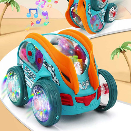 Speedlite Dynamic Gear Powered Car with Led Lights Light Up Toy Kids Xmas Gift