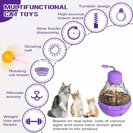 Interactive Cat Toys For Indoor Cats With Ball and Feather Pets Toy